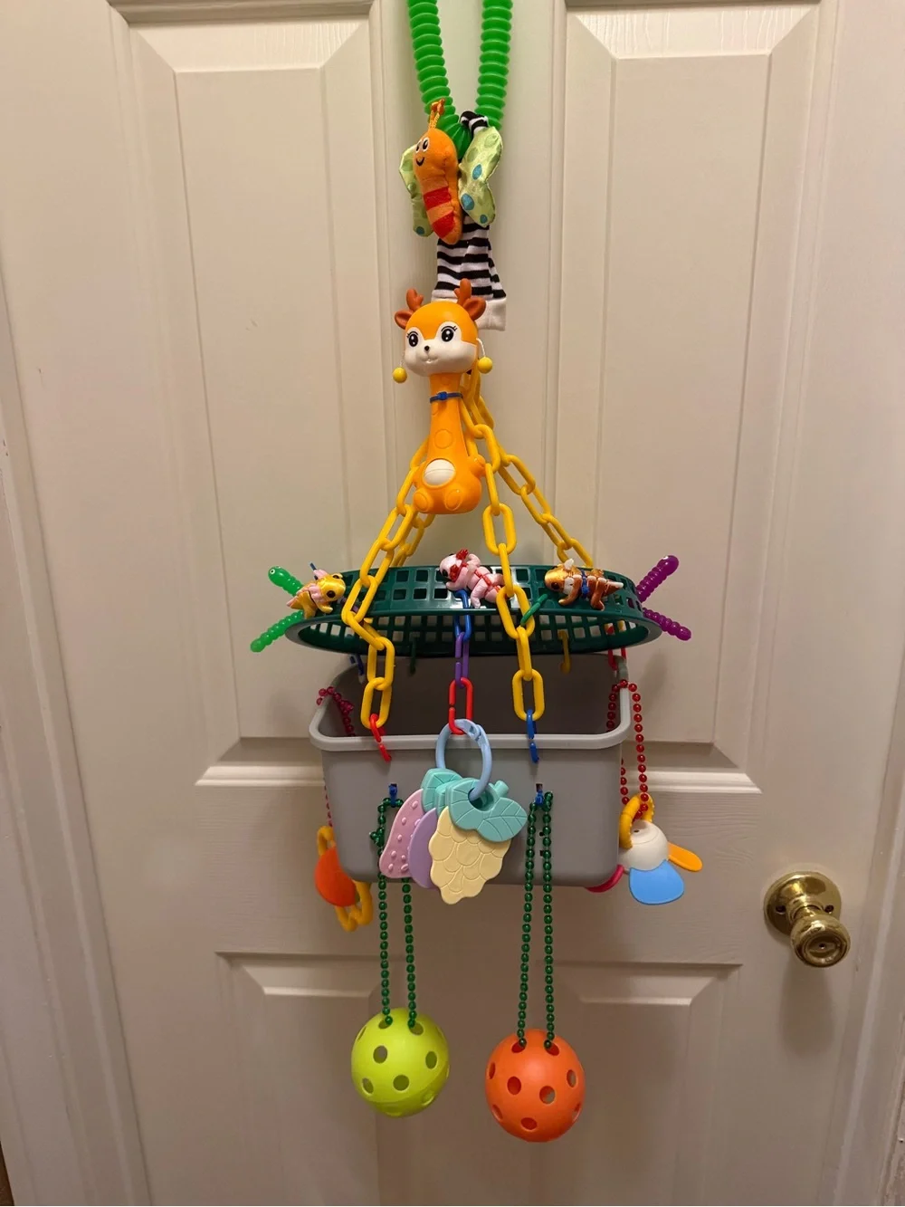 Colorful Hanging sugar glider Activity Toy - Orange & Multicolor